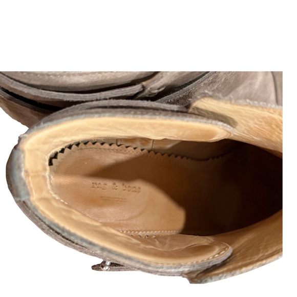 RAG & BONE Ankle Booties Women's Harrow Cap Suede Leather Taupe 38.5 US 7.5 - Picture 6 of 9